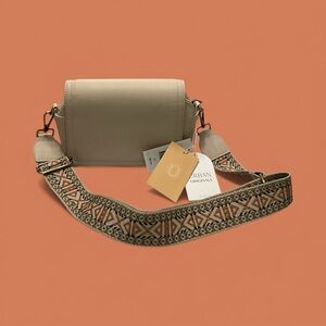 Urban Originals Tan Crossbody Bag with Patterned Strap Vegan Leather